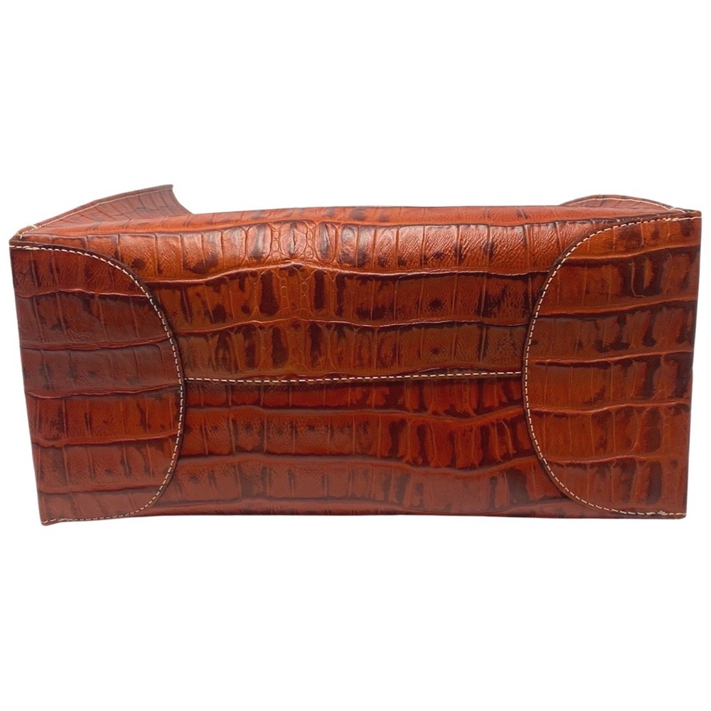 Russell & Bromley London Croc Embossed Burnt Orange Tote Bag - Picture 4 of 12